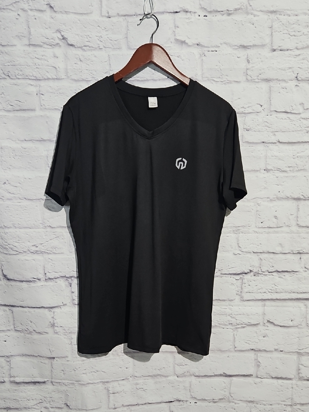 Black V-Neck Short Sleeve Compression Tee